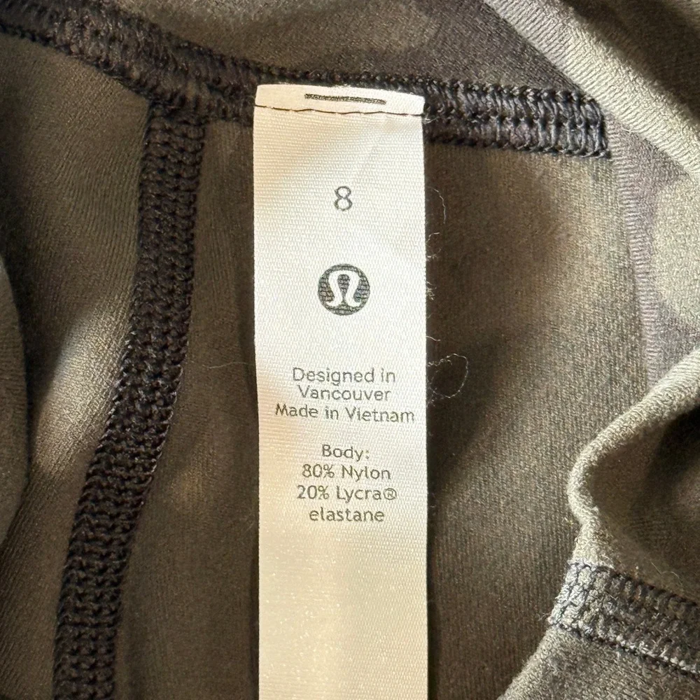 Lululemon Wunder Under High Rise Leggings‎ Green Camo Size 8